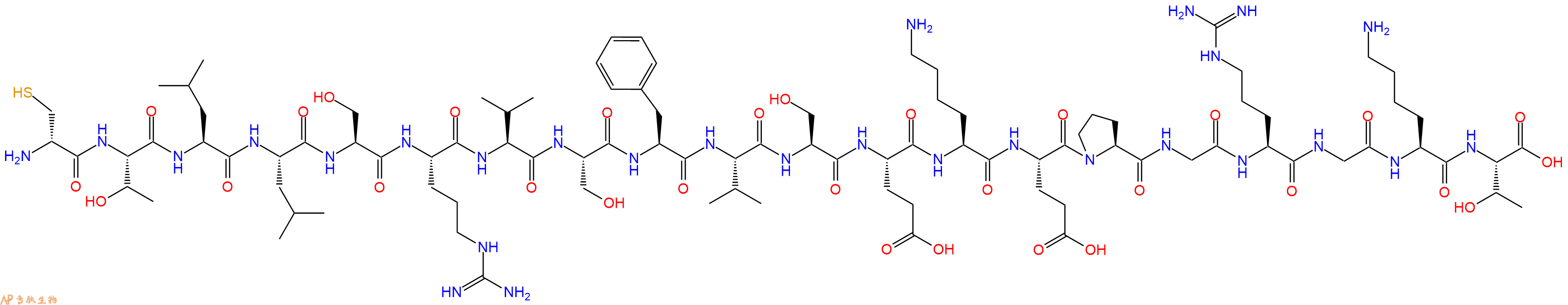 专肽生物产品H2N-DCys-Thr-Leu-Leu-Ser-Arg-Val-Ser-Phe-Val-Ser-Glu-Lys-Glu-Pro-Gly-Arg-Gly-Lys-Thr-OH