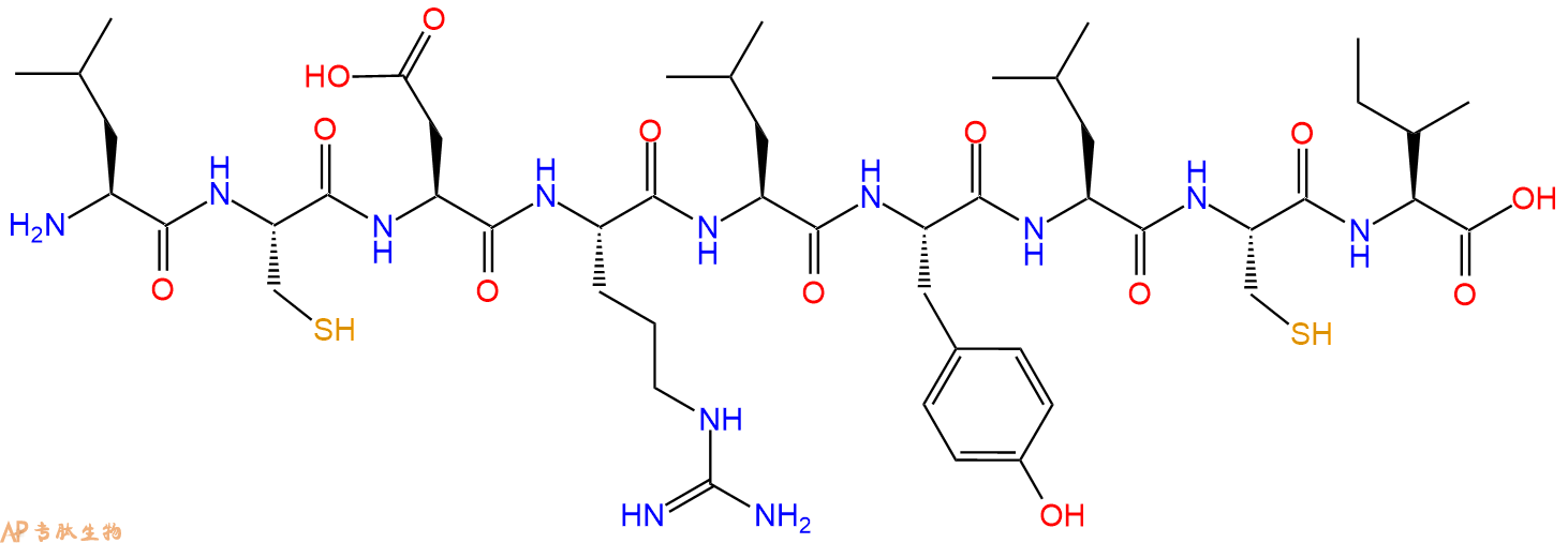 专肽生物产品H2N-Leu-Cys-Asp-Arg-Leu-Tyr-Leu-Cys-Ile-OH