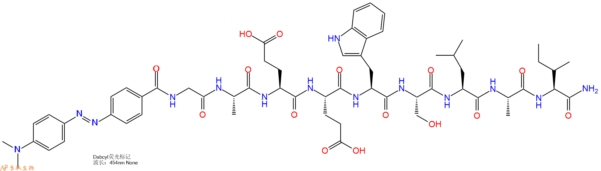 专肽生物产品DABCYL-Gly-Ala-Glu-Glu-Trp-Ser-Leu-Ala-Ile-CONH2