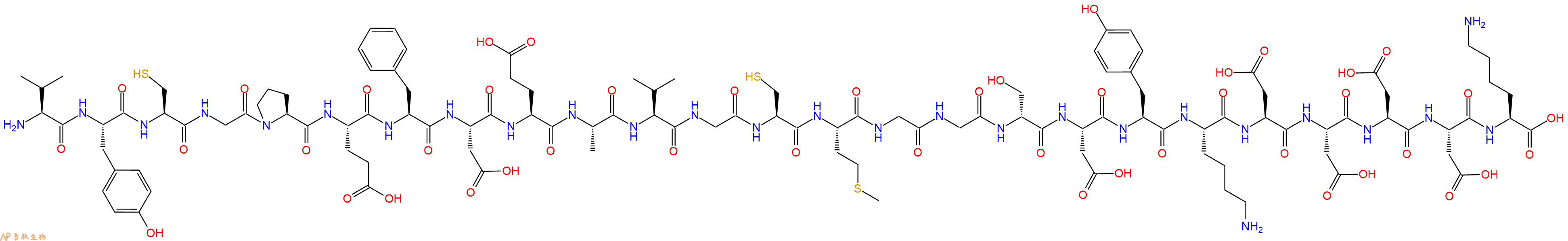 专肽生物产品H2N-Val-Tyr-Cys-Gly-Pro-Glu-Phe-Asp-Glu-Ala-Val-Gly-Cys-Met-Gly-Gly-DSer-Asp-Tyr-Lys-Asp-Asp-Asp-Asp-Lys-OH