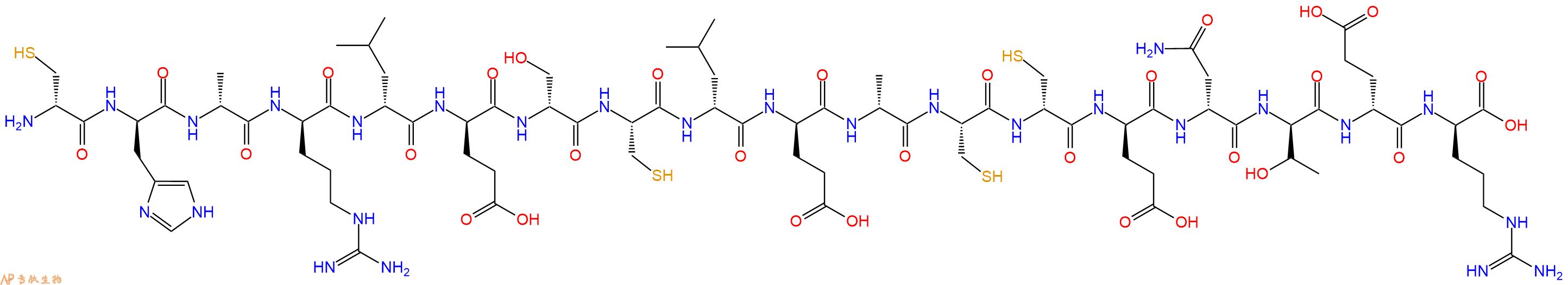 专肽生物产品H2N-DCys-DHis-DAla-DArg-DLeu-DGlu-DSer-Cys-DLeu-DGlu-DAla-Cys-DCys-DGlu-DAsn-DThr-DGlu-DArg-OH