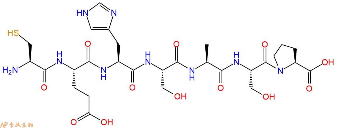 专肽生物产品H2N-Cys-Glu-His-Ser-Ala-Ser-Pro-OH