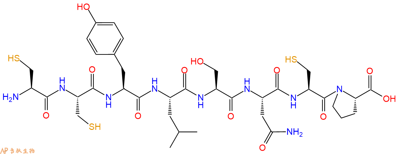 专肽生物产品H2N-Cys-Cys-Tyr-Leu-Ser-Asn-Cys-Pro-OH