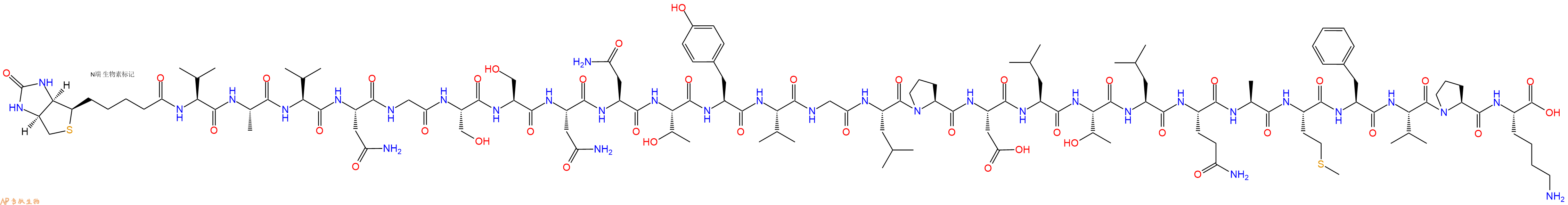 专肽生物产品Biotinyl-Val-Ala-Val-Asn-Gly-Ser-Ser-Asn-Asn-Thr-Tyr-Val-Gly-Leu-Pro-Asp-Leu-Thr-Leu-Gln-Ala-Met-Phe-Val-Pro-Lys-OH
