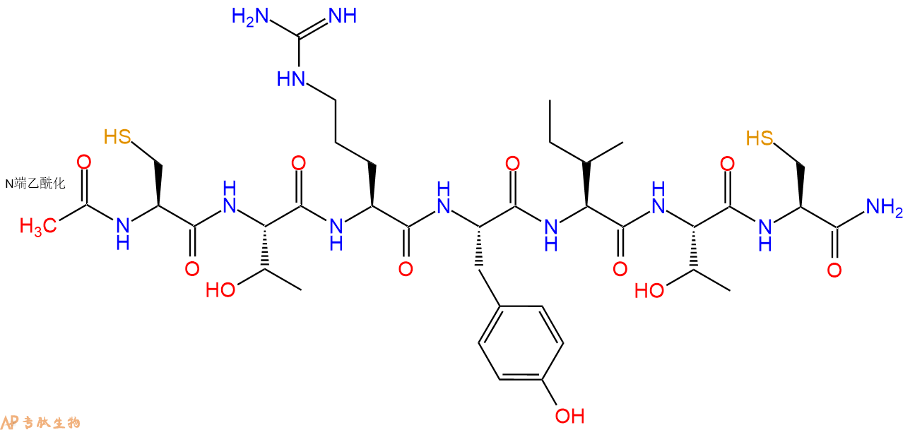 专肽生物产品Ac-Cys-Thr-Arg-Tyr-Ile-Thr-Cys-CONH2