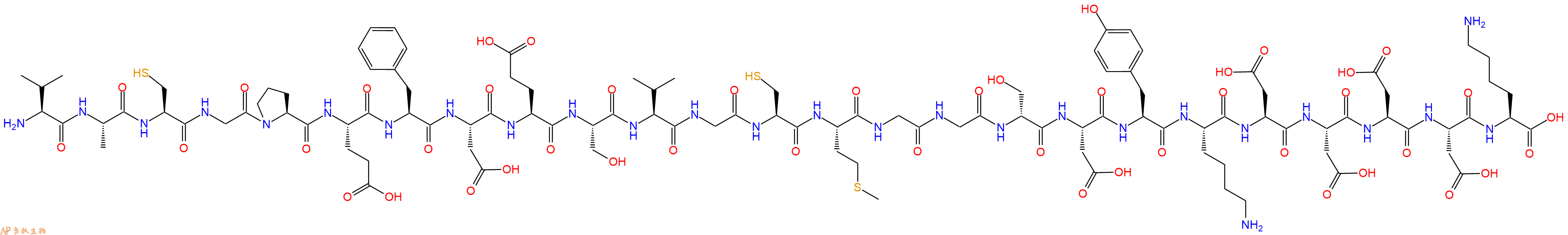 专肽生物产品H2N-Val-Ala-Cys-Gly-Pro-Glu-Phe-Asp-Glu-Ser-Val-Gly-Cys-Met-Gly-Gly-DSer-Asp-Tyr-Lys-Asp-Asp-Asp-Asp-Lys-OH
