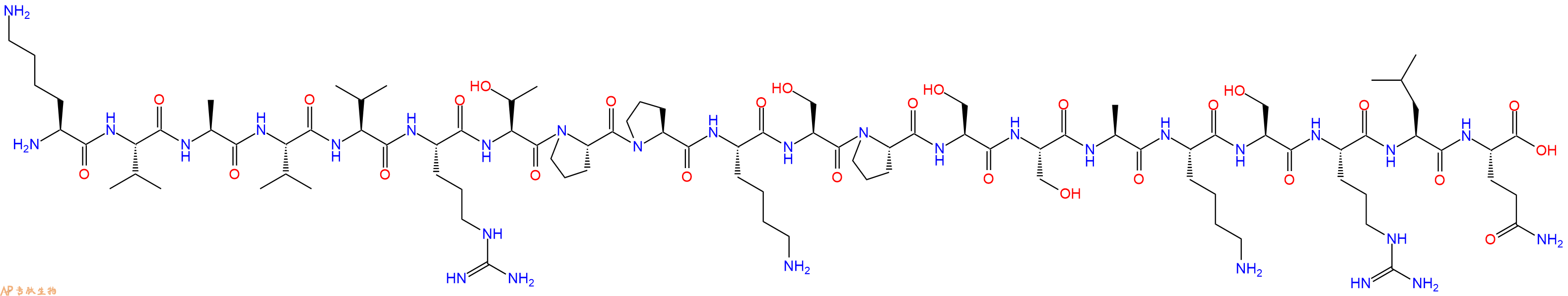 专肽生物产品H2N-Lys-Val-Ala-Val-Val-Arg-Thr-Pro-Pro-Lys-Ser-Pro-Ser-Ser-Ala-Lys-Ser-Arg-Leu-Gln-OH