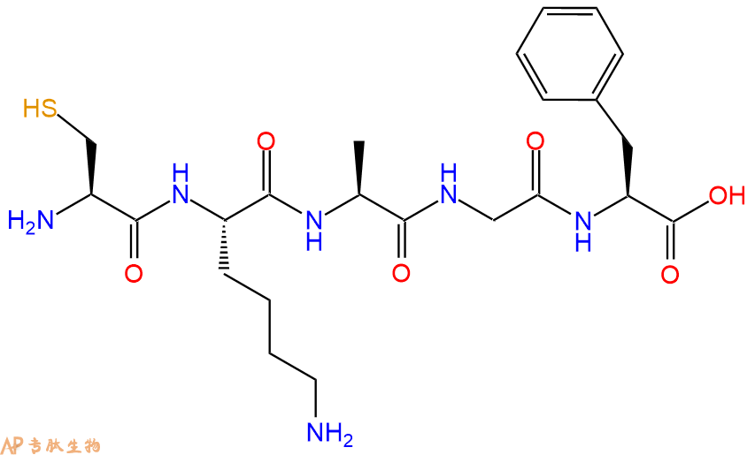 专肽生物产品H2N-Cys-Lys-Ala-Gly-Phe-OH