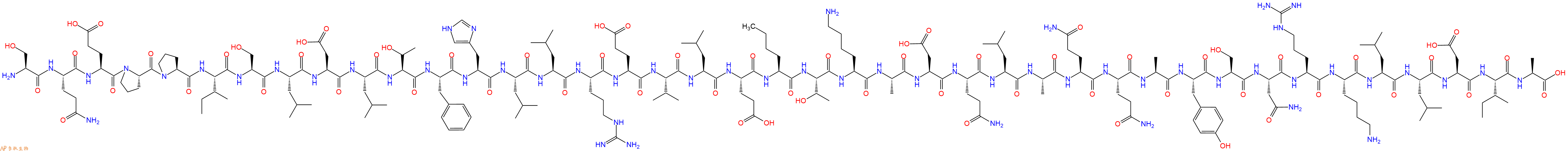 专肽生物产品H2N-Ser-Gln-Glu-Pro-Pro-Ile-Ser-Leu-Asp-Leu-Thr-Phe-His-Leu-Leu-Arg-Glu-Val-Leu-Glu-Nle-Thr-Lys-Ala-Asp-Gln-Leu-Ala-Gln-Gln-Ala-Tyr-Ser-Asn-Arg-Lys-Leu-Leu-Asp-Ile-Ala-OH