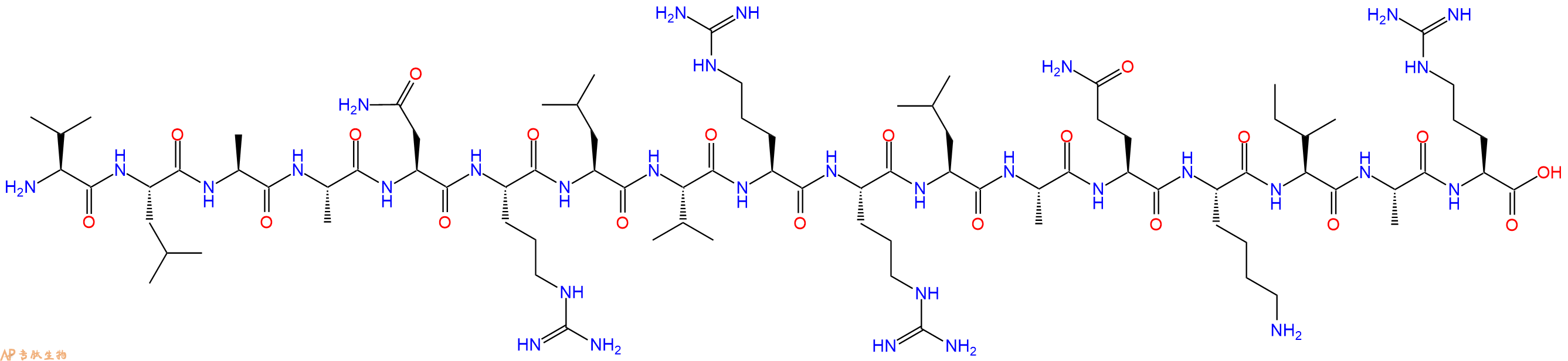 专肽生物产品H2N-Val-Leu-Ala-Ala-Asn-Arg-Leu-Val-Arg-Arg-Leu-Ala-Gln-Lys-Ile-Ala-Arg-OH