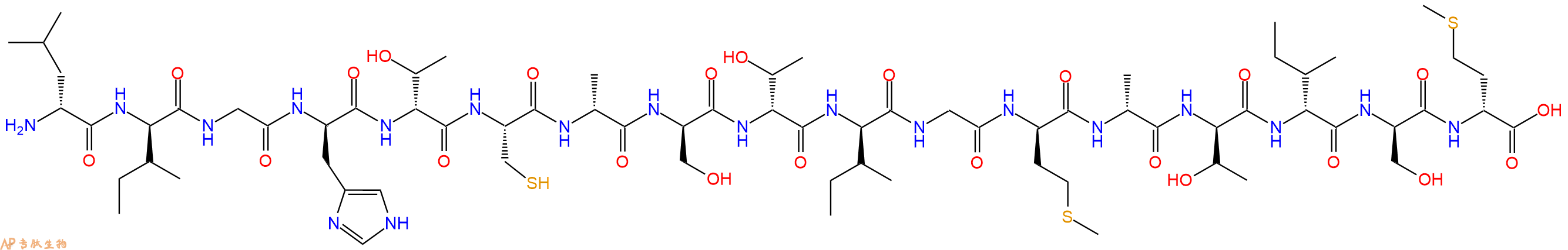 专肽生物产品H2N-DLeu-DIle-Gly-DHis-DThr-Cys-DAla-DSer-DThr-DIle-Gly-DMet-DAla-DThr-DIle-DSer-DMet-OH
