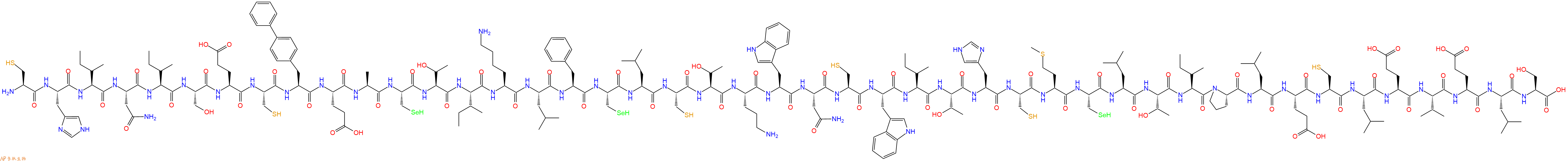 专肽生物产品H2N-Cys-His-Ile-Asn-Ile-Ser-Glu-Cys-Bip-Glu-Ala-Sec-Thr-Ile-Lys-Leu-Phe-Sec-Leu-Cys-Thr-Orn-Trp-Asn-Cys-Trp-Ile-Thr-His-Cys-Met-Sec-Leu-Thr-Ile-Pro-Leu-Glu-Cys-Leu-Glu-Val-Glu-Leu-Ser-OH