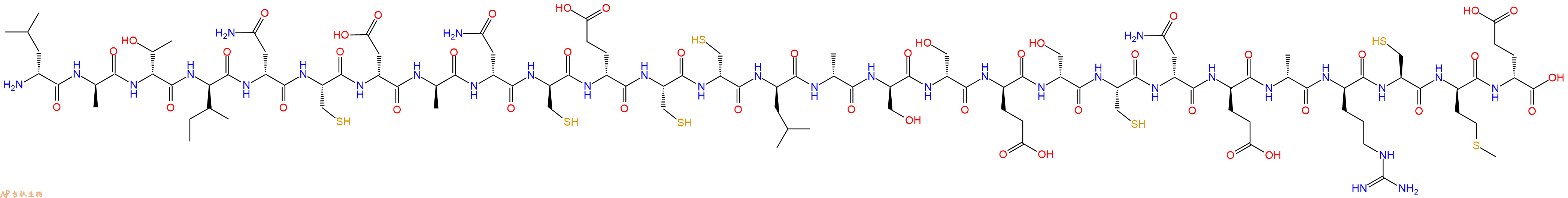 专肽生物产品H2N-DLeu-DAla-DThr-DIle-DAsn-Cys-DAsp-DAla-DAsn-DCys-DGlu-Cys-DCys-DLeu-DAla-DSer-DSer-DGlu-DSer-Cys-DAsn-DGlu-DAla-DArg-Cys-DMet-DGlu-OH
