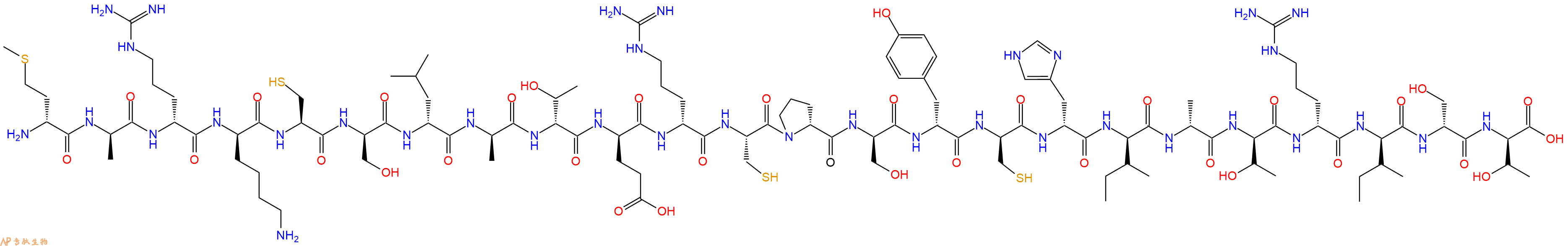 专肽生物产品H2N-DMet-DAla-DArg-DLys-Cys-DSer-DLeu-DAla-DThr-DGlu-DArg-Cys-DPro-DSer-DTyr-DCys-DHis-DIle-DAla-DThr-DArg-DIle-DSer-DThr-OH