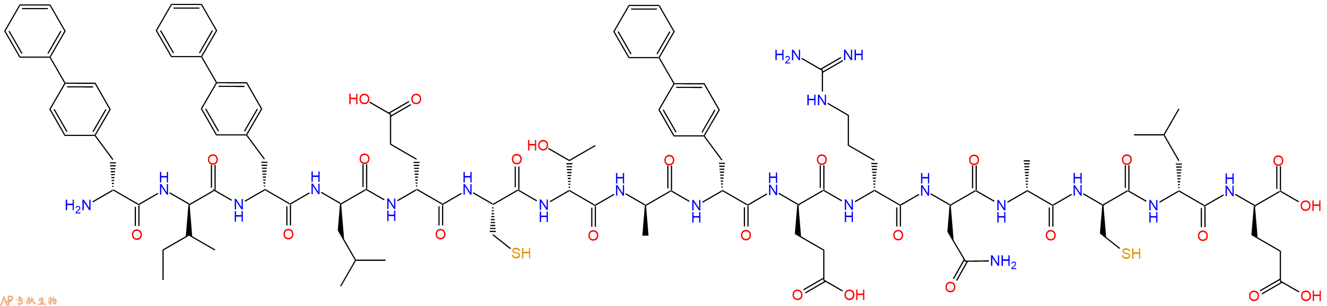 专肽生物产品H2N-DBip-DIle-DBip-DLeu-DGlu-Cys-DThr-DAla-DBip-DGlu-DArg-DAsn-DAla-DCys-DLeu-DGlu-OH