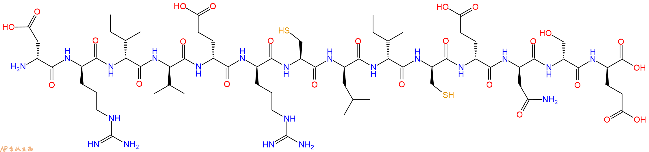 专肽生物产品H2N-DAsp-DArg-DIle-DVal-DGlu-DArg-Cys-DLeu-DIle-DCys-DGlu-DAsn-DSer-DGlu-OH