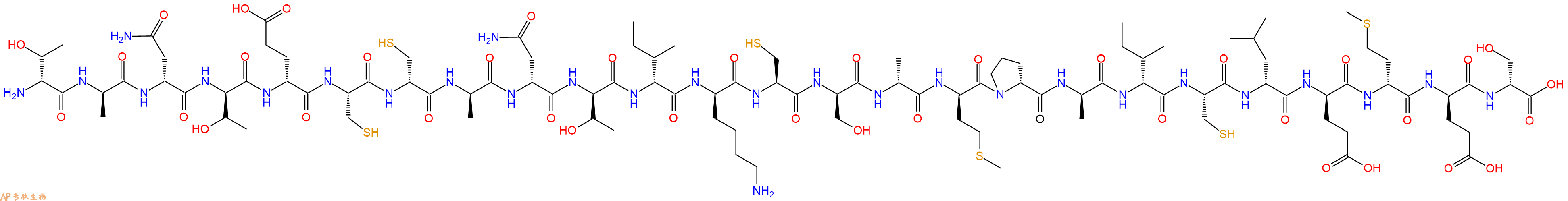 专肽生物产品H2N-DThr-DAla-DAsn-DThr-DGlu-Cys-DCys-DAla-DAsn-DThr-DIle-DLys-Cys-DSer-DAla-DMet-DPro-DAla-DIle-Cys-DLeu-DGlu-DMet-DGlu-DSer-OH