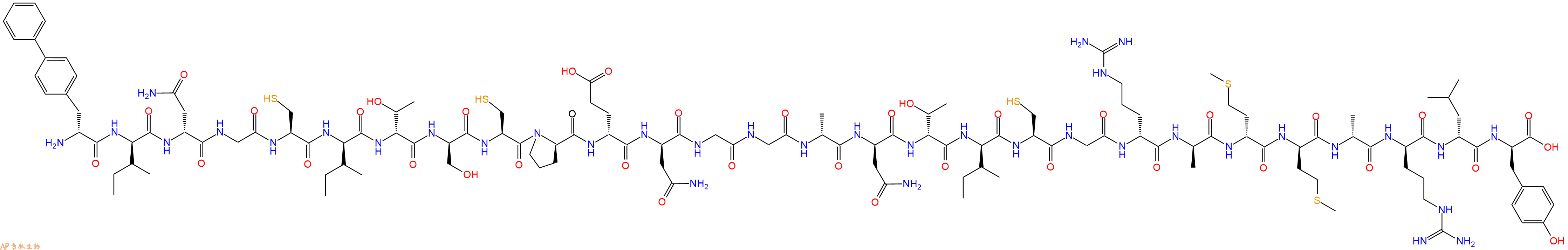 专肽生物产品H2N-DBip-DIle-DAsn-Gly-Cys-DIle-DThr-DSer-Cys-DPro-DGlu-DAsn-Gly-Gly-DAla-DAsn-DThr-DIle-Cys-Gly-DArg-DAla-DMet-DMet-DAla-DArg-DLeu-DTyr-OH