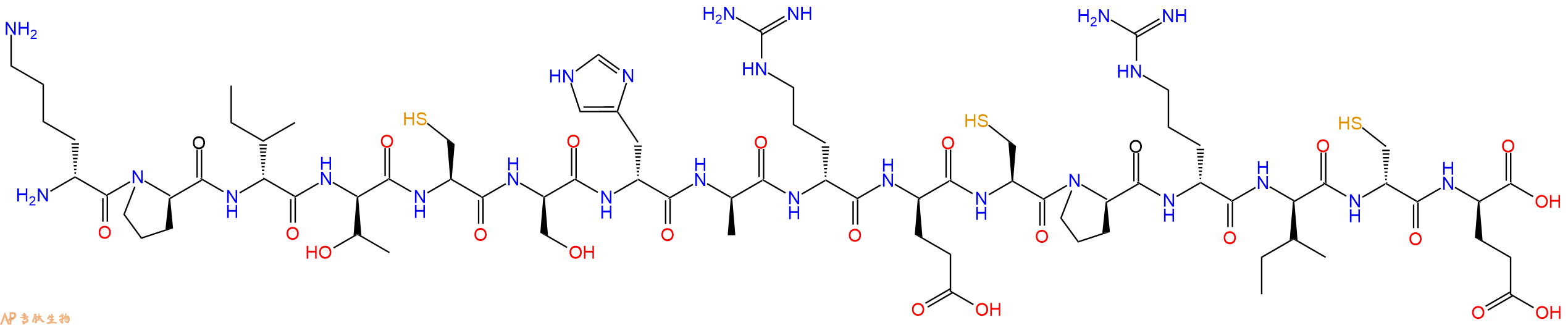 专肽生物产品H2N-DLys-DPro-DIle-DThr-Cys-DSer-DHis-DAla-DArg-DGlu-Cys-DPro-DArg-DIle-DCys-DGlu-OH