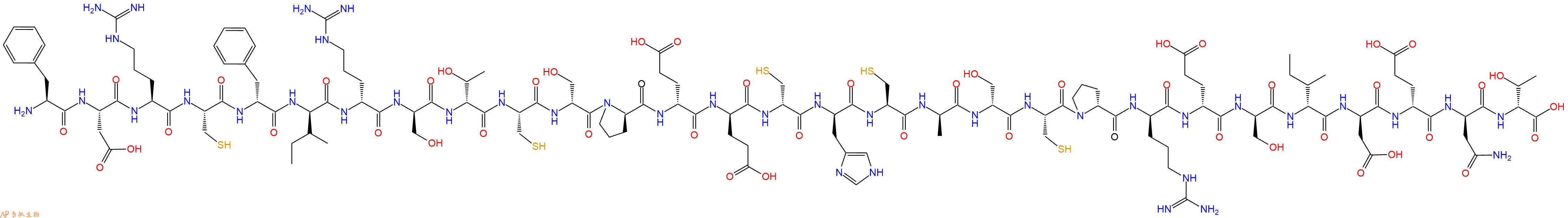 专肽生物产品H2N-Phe-Asp-Arg-Cys-DPhe-DIle-DArg-DSer-DThr-Cys-DSer-DPro-DGlu-DGlu-DCys-DHis-Cys-DAla-DSer-Cys-DPro-DArg-DGlu-DSer-DIle-DAsp-DGlu-DAsn-DThr-OH