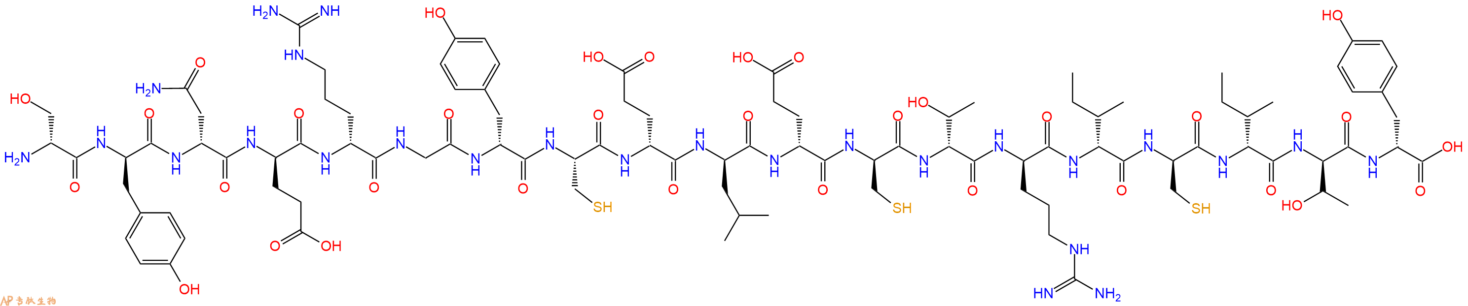 专肽生物产品H2N-DSer-DTyr-DAsn-DGlu-DArg-Gly-DTyr-Cys-DGlu-DLeu-DGlu-DCys-DThr-DArg-DIle-DCys-DIle-DThr-DTyr-OH
