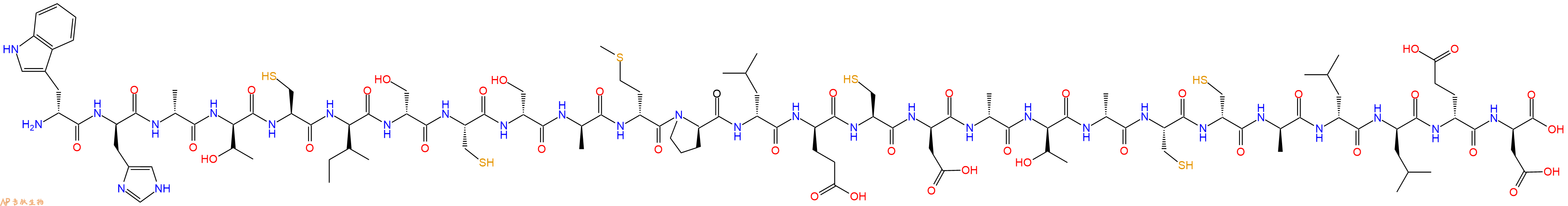 专肽生物产品H2N-DTrp-DHis-DAla-DThr-Cys-DIle-DSer-Cys-DSer-DAla-DMet-DPro-DLeu-DGlu-Cys-DAsp-DAla-DThr-DAla-Cys-DCys-DAla-DLeu-DLeu-DGlu-DAsp-OH