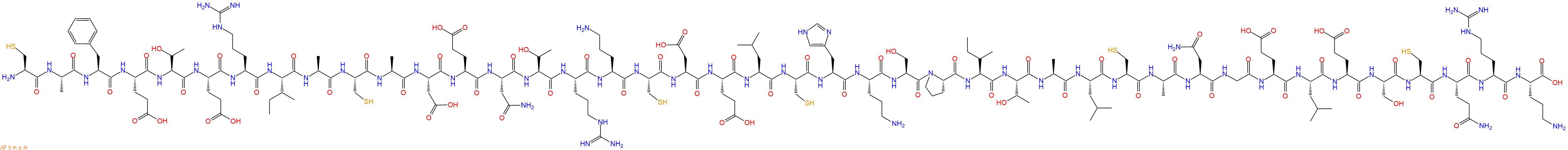 专肽生物产品H2N-Cys-Ala-Phe-Glu-Thr-Glu-Arg-Ile-Ala-Cys-Ala-Asp-Glu-Asn-Thr-Arg-Orn-Cys-Asp-Glu-Leu-Cys-His-Orn-Ser-Pro-Ile-Thr-Ala-Leu-Cys-Ala-Asn-Gly-Glu-Leu-Glu-Ser-Cys-Gln-Arg-Orn-OH