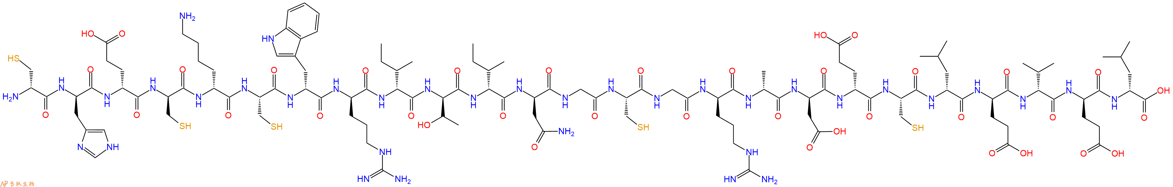 专肽生物产品H2N-DCys-DHis-DGlu-DCys-DLys-Cys-DTrp-DArg-DIle-DThr-DIle-DAsn-Gly-Cys-Gly-DArg-DAla-DAsp-DGlu-Cys-DLeu-DGlu-DVal-DGlu-DLeu-OH