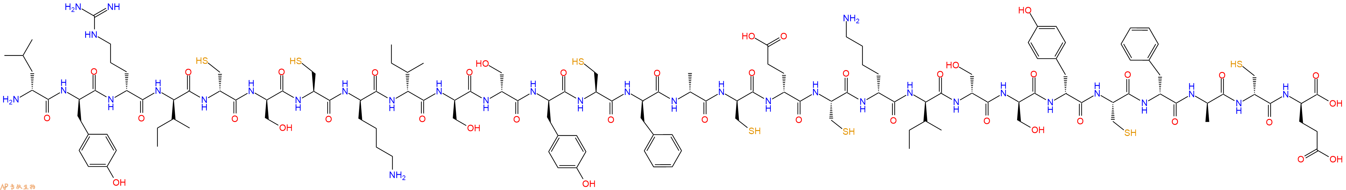 专肽生物产品H2N-DLeu-DTyr-DArg-DIle-DCys-DSer-Cys-DLys-DIle-DSer-DSer-DTyr-Cys-DPhe-DAla-DCys-DGlu-Cys-DLys-DIle-DSer-DSer-DTyr-Cys-DPhe-DAla-DCys-DGlu-OH