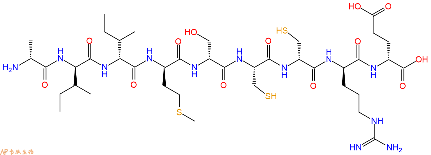 专肽生物产品H2N-DAla-DIle-DIle-DMet-DSer-Cys-DCys-DArg-DGlu-OH