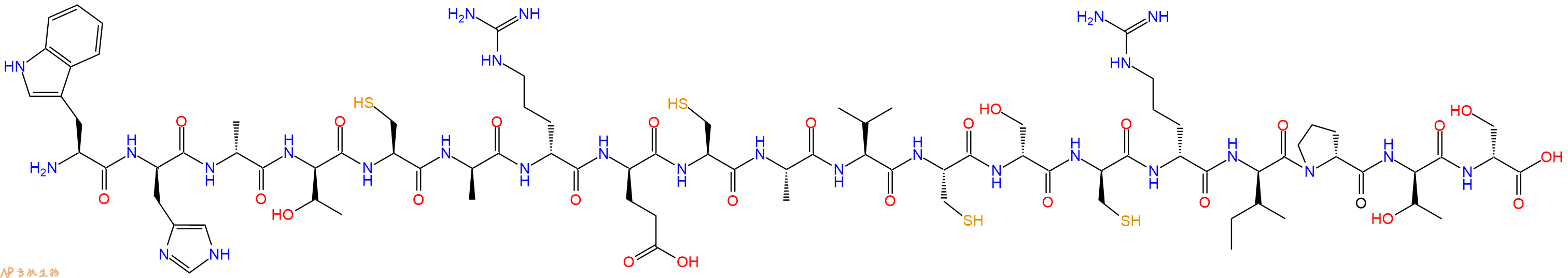 专肽生物产品H2N-Trp-DHis-DAla-DThr-Cys-DAla-DArg-DGlu-Cys-Ala-Val-Cys-DSer-DCys-DArg-DIle-DPro-DThr-DSer-OH