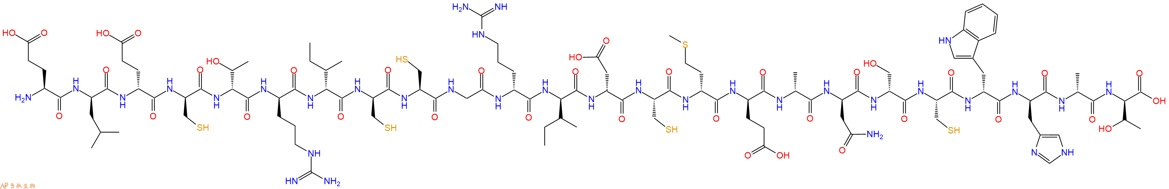 专肽生物产品H2N-Glu-DLeu-DGlu-DCys-DThr-DArg-DIle-DCys-Cys-Gly-DArg-DIle-DAsp-Cys-DMet-DGlu-DAla-DAsn-DSer-Cys-DTrp-DHis-DAla-DThr-OH