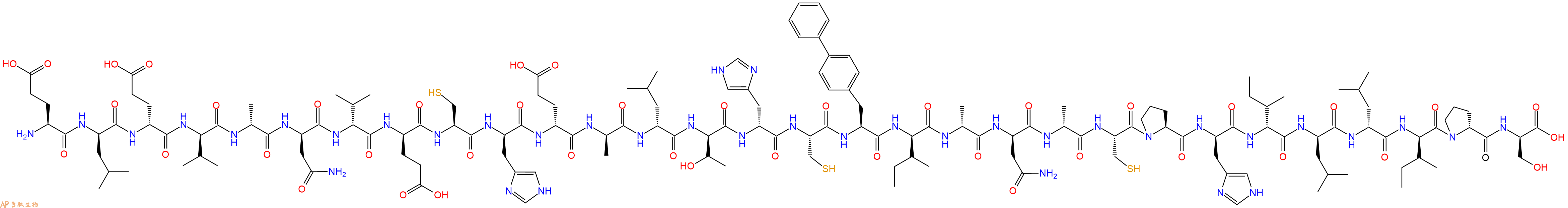 专肽生物产品H2N-Glu-DLeu-DGlu-DVal-DAla-DAsn-DVal-DGlu-Cys-DHis-DGlu-DAla-DLeu-DThr-DHis-Cys-Bip-DIle-DAla-DAsn-DAla-Cys-Pro-DHis-DIle-DLeu-DLeu-DIle-DPro-DSer-OH