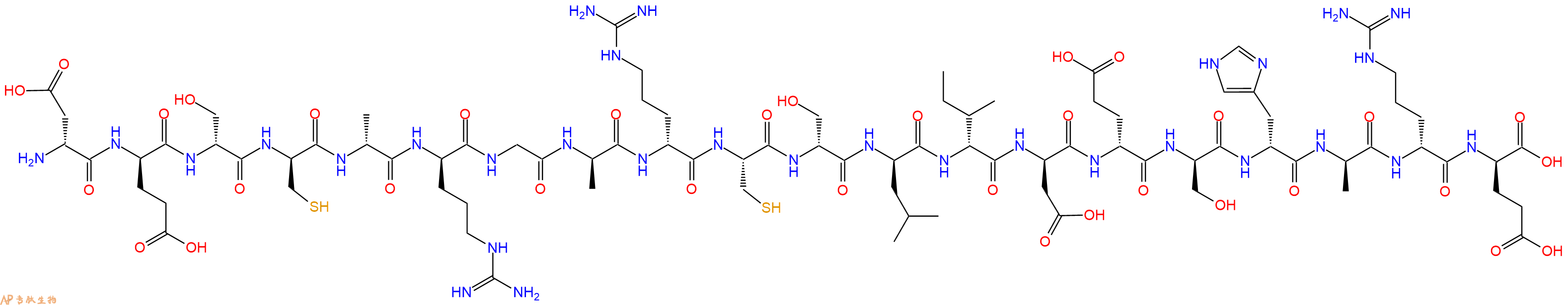 专肽生物产品H2N-DAsp-DGlu-DSer-DCys-DAla-DArg-Gly-DAla-DArg-Cys-DSer-DLeu-DIle-DAsp-DGlu-DSer-DHis-DAla-DArg-DGlu-OH