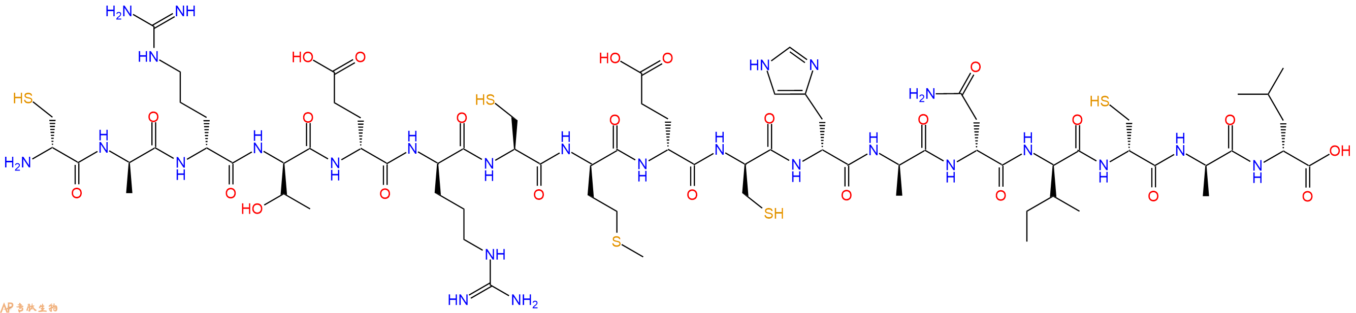 专肽生物产品H2N-DCys-DAla-DArg-DThr-DGlu-DArg-Cys-DMet-DGlu-DCys-DHis-DAla-DAsn-DIle-DCys-DAla-DLeu-OH