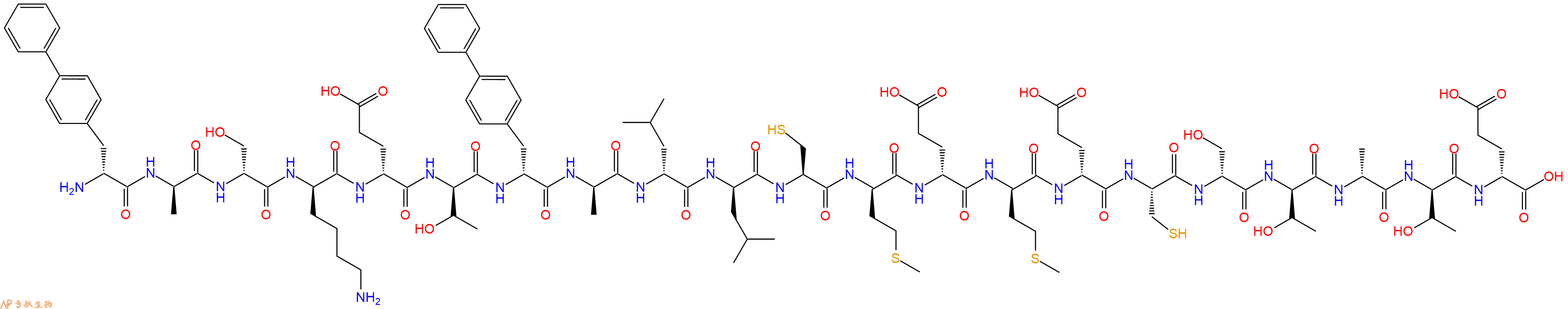 专肽生物产品H2N-DBip-DAla-DSer-DLys-DGlu-DThr-DBip-DAla-DLeu-DLeu-Cys-DMet-DGlu-DMet-DGlu-Cys-DSer-DThr-DAla-DThr-DGlu-OH
