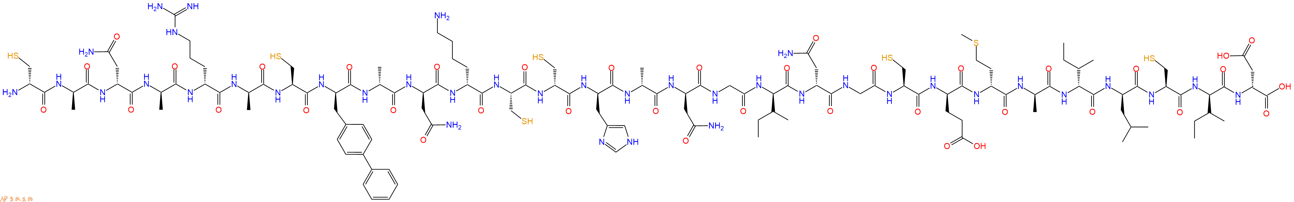 专肽生物产品H2N-DCys-DAla-DAsn-DAla-DArg-DAla-Cys-DBip-DAla-DAsn-DLys-Cys-DCys-DHis-DAla-DAsn-Gly-DIle-DAsn-Gly-Cys-DGlu-DMet-DAla-DIle-DLeu-Cys-DIle-DAsp-OH