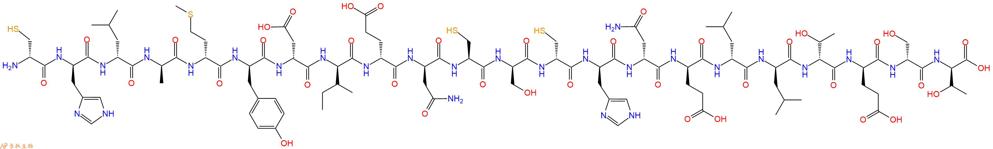 专肽生物产品H2N-DCys-DHis-DLeu-DAla-DMet-DTyr-DAsp-DIle-DGlu-DAsn-Cys-DSer-DCys-DHis-DAsn-DGlu-DLeu-DLeu-DThr-DGlu-DSer-DThr-OH