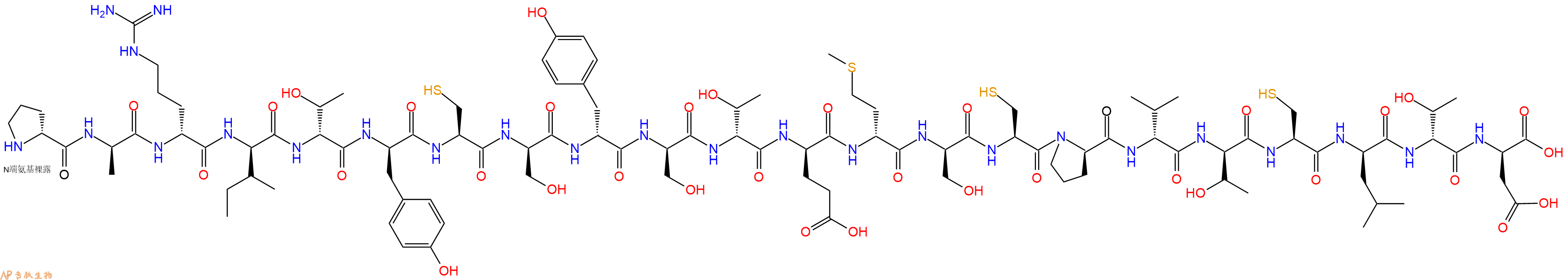 专肽生物产品H2N-DPro-DAla-DArg-DIle-DThr-DTyr-Cys-DSer-DTyr-DSer-DThr-DGlu-DMet-DSer-Cys-DPro-DVal-DThr-Cys-DLeu-DThr-DAsp-OH