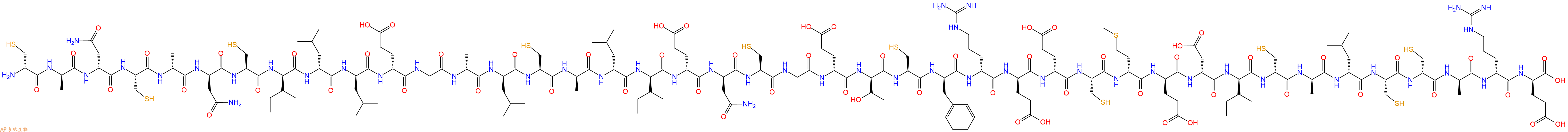 专肽生物产品H2N-DCys-DAla-DAsn-Cys-DAla-DAsn-Cys-DIle-DLeu-DLeu-DGlu-Gly-DAla-DLeu-Cys-DAla-DLeu-DIle-DGlu-DAsn-Cys-Gly-DGlu-DThr-Cys-DPhe-DArg-DGlu-DGlu-Cys-DMet-DGlu-DAsp-DIle-DCys-DAla-DLeu-Cys-DCys-DAla-DArg-DGlu-OH