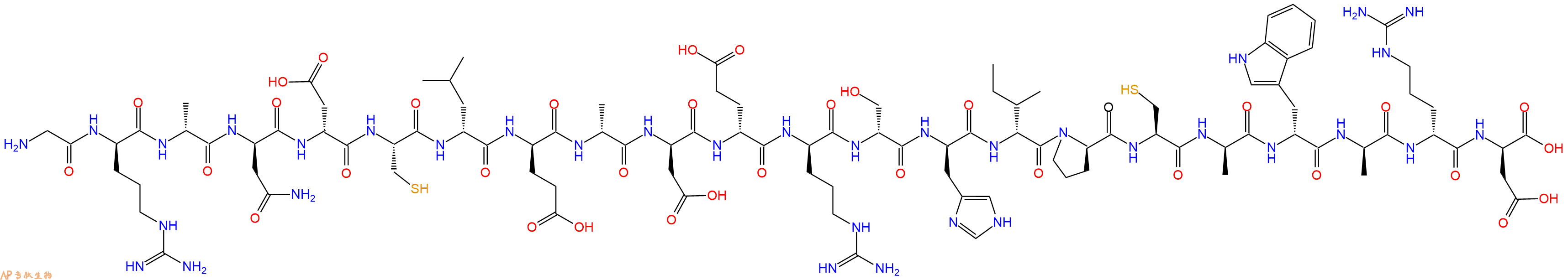 专肽生物产品H2N-Gly-DArg-DAla-DAsn-DAsp-Cys-DLeu-DGlu-DAla-DAsp-DGlu-DArg-DSer-DHis-DIle-DPro-Cys-DAla-DTrp-DAla-DArg-DAsp-OH