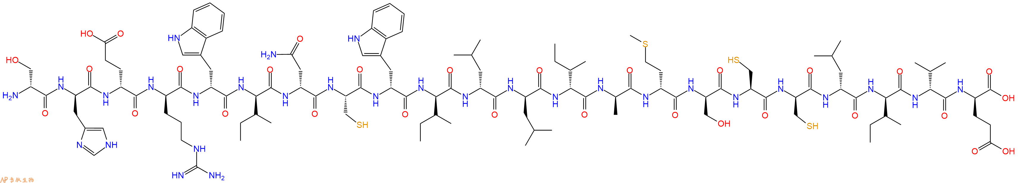 专肽生物产品H2N-DSer-DHis-DGlu-DArg-DTrp-DIle-DAsn-Cys-DTrp-DIle-DLeu-DLeu-DIle-DAla-DMet-DSer-Cys-DCys-DLeu-DIle-DVal-DGlu-OH