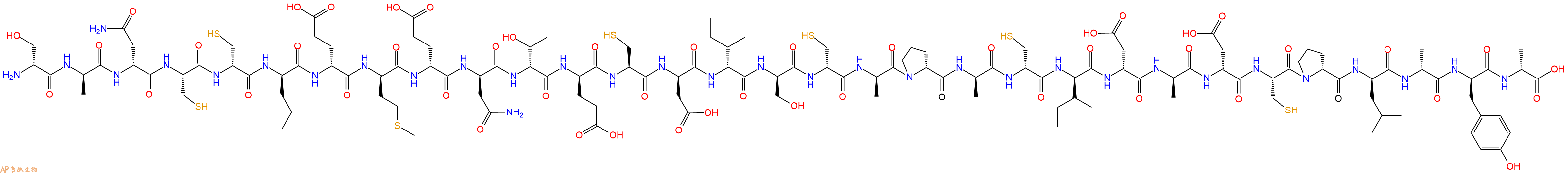 专肽生物产品H2N-DSer-DAla-DAsn-Cys-DCys-DLeu-DGlu-DMet-DGlu-DAsn-DThr-DGlu-Cys-DAsp-DIle-DSer-DCys-DAla-DPro-DAla-DCys-DIle-DAsp-DAla-DAsp-Cys-DPro-DLeu-DAla-DTyr-DAla-OH