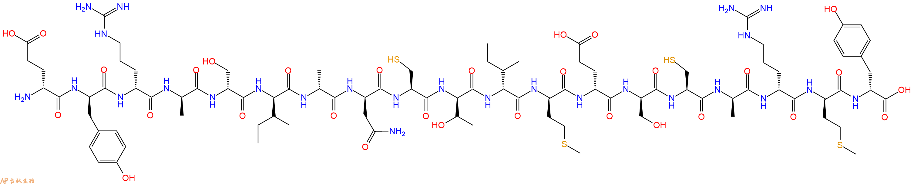 专肽生物产品H2N-DGlu-DTyr-DArg-DAla-DSer-DIle-DAla-DAsn-Cys-DThr-DIle-DMet-DGlu-DSer-Cys-DAla-DArg-DMet-DTyr-OH