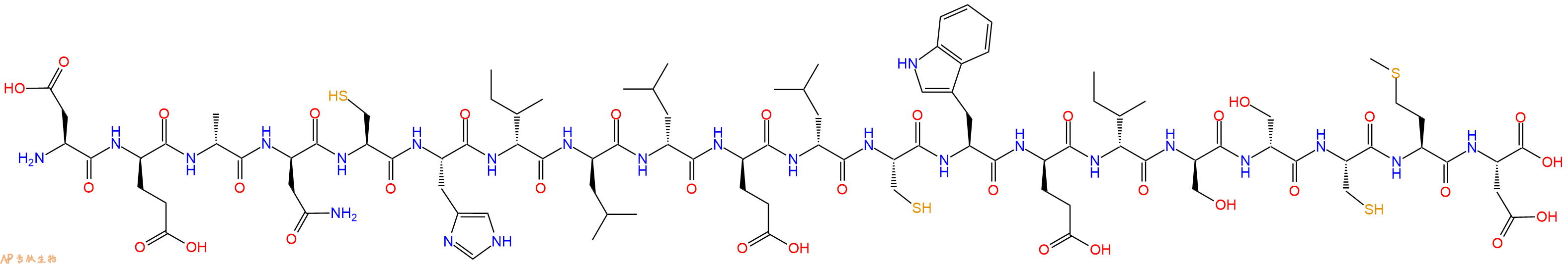 专肽生物产品H2N-Asp-DGlu-DAla-DAsn-Cys-His-DIle-DLeu-DLeu-DGlu-DLeu-Cys-Trp-DGlu-DIle-DSer-DSer-Cys-Met-Asp-OH