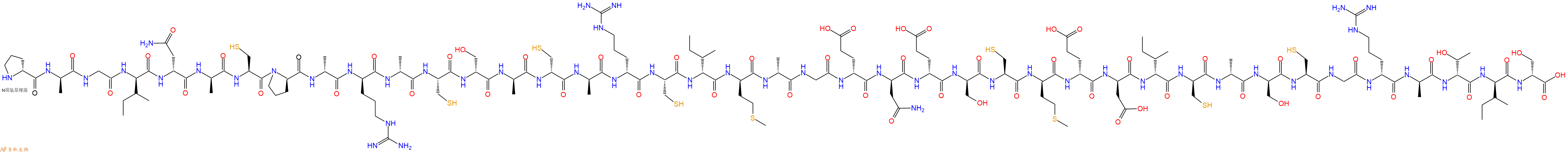 专肽生物产品H2N-DPro-DAla-Gly-DIle-DAsn-DAla-Cys-DPro-DAla-DArg-DAla-Cys-DSer-DAla-DCys-DAla-DArg-Cys-DIle-DMet-DAla-Gly-DGlu-DAsn-DGlu-DSer-Cys-DMet-DGlu-DAsp-DIle-DCys-DAla-DSer-Cys-Gly-DArg-DAla-DThr-DIle-DSer-OH