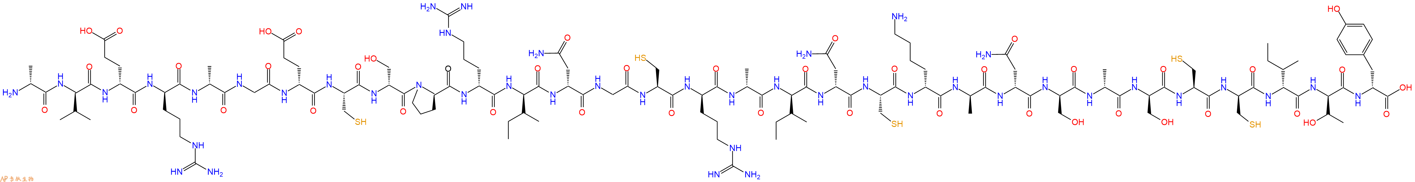 专肽生物产品H2N-DAla-DVal-DGlu-DArg-DAla-Gly-DGlu-Cys-DSer-DPro-DArg-DIle-DAsn-Gly-Cys-DArg-DAla-DIle-DAsn-Cys-DLys-DAla-DAsn-DSer-DAla-DSer-Cys-DCys-DIle-DThr-DTyr-OH