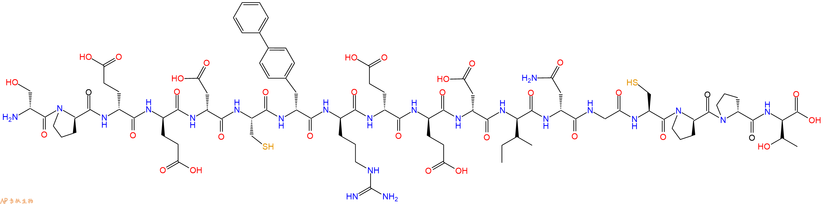 专肽生物产品H2N-DSer-DPro-DGlu-DGlu-DAsp-Cys-DBip-DArg-DGlu-DGlu-DAsp-DIle-DAsn-Gly-Cys-DPro-DPro-DThr-OH