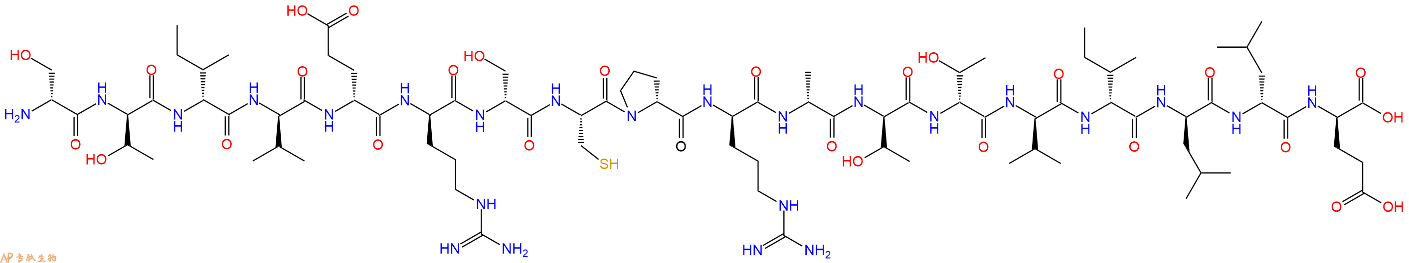 专肽生物产品H2N-DSer-DThr-DIle-DVal-DGlu-DArg-DSer-Cys-DPro-DArg-DAla-DThr-DThr-DVal-DIle-DLeu-DLeu-DGlu-OH