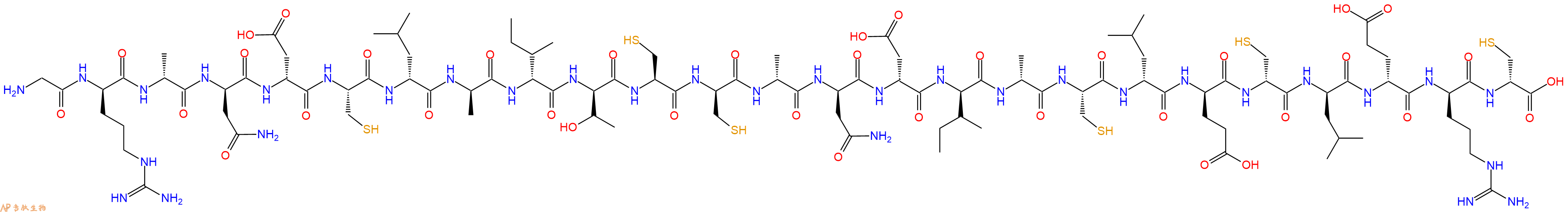 专肽生物产品H2N-Gly-DArg-DAla-DAsn-DAsp-Cys-DLeu-DAla-DIle-DThr-Cys-DCys-DAla-DAsn-DAsp-DIle-DAla-Cys-DLeu-DGlu-DCys-DLeu-DGlu-DArg-DCys-OH